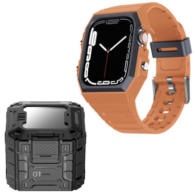 Husa pentru Apple Watch 4 / 5 / 6 / SE / SE 2 / 7 / 8 / 9 (44mm/45mm) + Curea - Lito Sport RuggedArmor (LS005) - Orange - 2