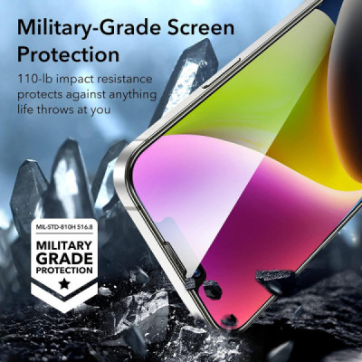 Folie pentru iPhone 13 Pro Max / 14 Plus (set 2) - ESR Armorite Screen Protector - Black - 3