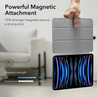 Husa pentru iPad Pro 11 (2018 / 2020 / 2021 / 2022) - ESR Rebound Magnetic - Grey - 5