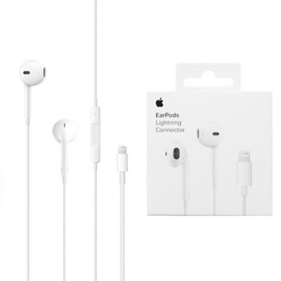 Apple - Original Wired Earphones (MMTN2ZM/A) - Lightning, In-Ear, Microphone, Volume Control, 1.2m - White (Blister Packing) - 1