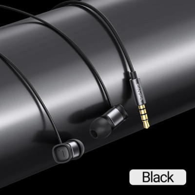 Casti Audio cu Fir si Microfon, Jack 3.5mm, 1.2m - Usams EP-46 Mini (HSEP4601) - Black - 2