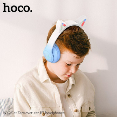 Casti pentru Copii, Ajustabile - Hoco Cat Ear (W42) - Crystal Blue - 3