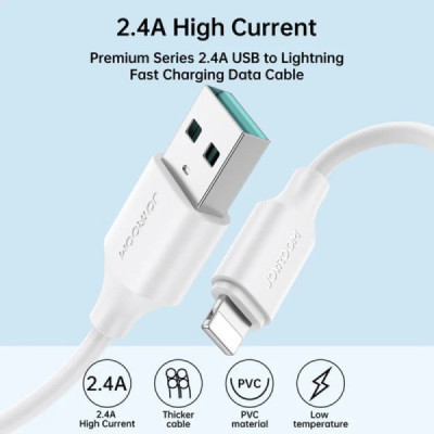 Cablu USB la Lightning, Quick Charging, 480Mbps, 2.4A, 0.25m - JoyRoom (S-UL012A9) - White - 4
