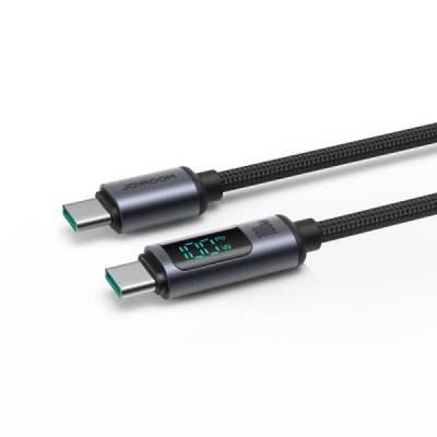 Cablu Type-C la Type-C, Digital Display, Fast Charging 100W, 480Mbps, 1.2m - JoyRoom (S-CC100A16) - Black - 2