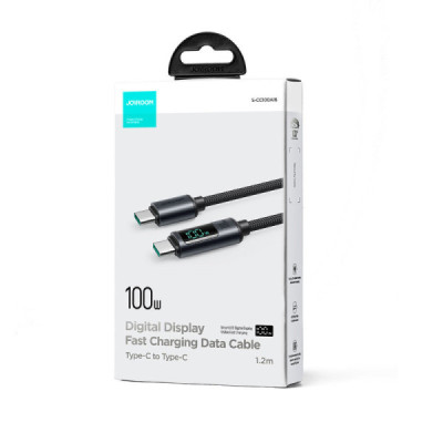 Cablu Type-C la Type-C, Digital Display, Fast Charging 100W, 480Mbps, 1.2m - JoyRoom (S-CC100A16) - Black - 7