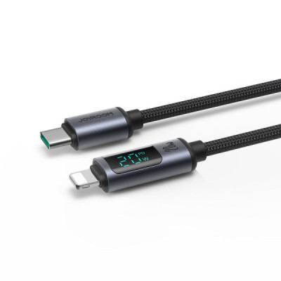 Cablu Type-C la Lightning, Digital Display, 20W, 1.2m - JoyRoom (S-CL020A16) - Black - 2