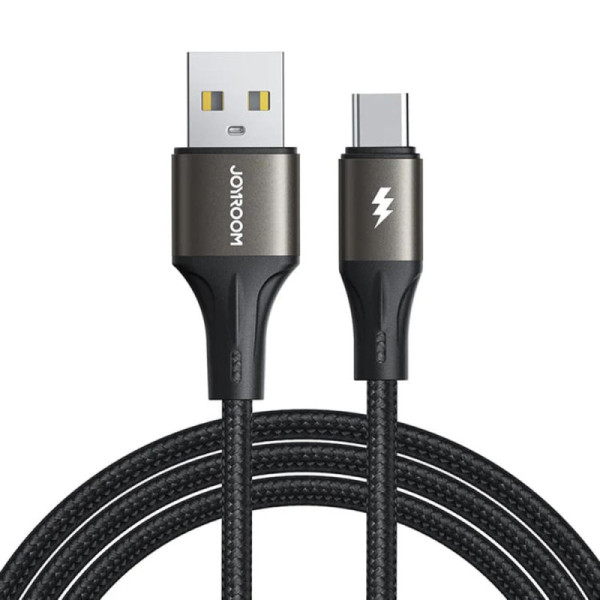 Cablu USB la Type-C, Fast Charge, 3A, 480Mbps, 1.2m - JoyRoom Flash-Charge Series (SA25-AC3) - Black