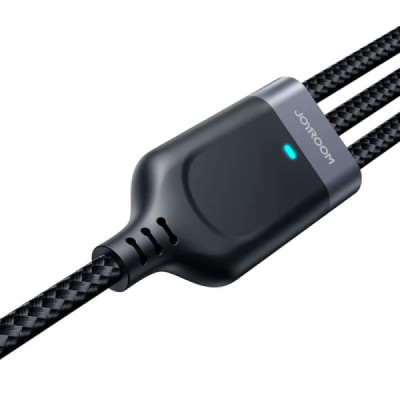 Cablu USB la Type-C, Lightning, Micro-USB, 3.5A, 1.2m - JoyRoom Multi-Use Series 3in1 (S-1T3018A18) - Black - 3