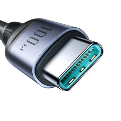 Cablu USB, Type-C la Type-C 100W, Lightning 30W, Micro-USB 18W, 1.5m - JoyRoom Speedy Series (SA21-2T3) - Black - 4