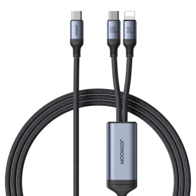 Cablu Type-C la Lightning, USB-C, Fast Charging, 100W, 1.5m - JoyRoom Speedy Series (SA21-1T2) - Black - 1