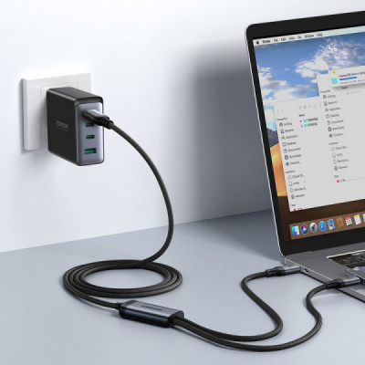 Cablu Type-C la Lightning, USB-C, Fast Charging, 100W, 1.5m - JoyRoom Speedy Series (SA21-1T2) - Black - 2