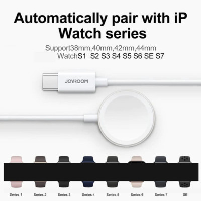 Incarcator Wireless pentru Apple Watch cu Cablu Type-C 2.5W, 1.2m - JoyRoom (S-IW004) - White - 2