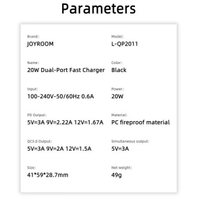 Incarcator USB, Type-C, Fast Charging, 20W - JoyRoom (L-QP2011) - White - 6
