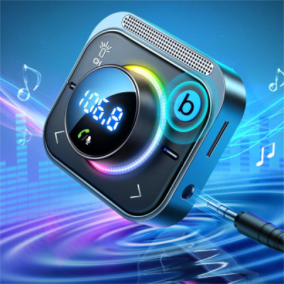 Modulator FM Bluetooth si Incarcator Auto 2x USB, Type-C, 30W - JoyRoom (JR-CL18) - Black - 2