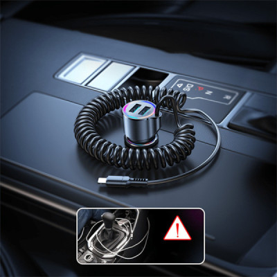 Incarcator Auto 2x USB, 17W + Cablu Lightning - JoyRoom (JR-CL25) - Black - 4