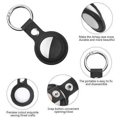 Husa pentru AirTag - Techsuit Secure Leather Holder (SLH1) - Black - 2