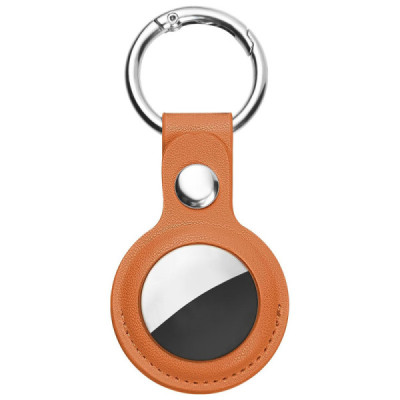 Husa pentru AirTag - Techsuit Secure Leather Holder (SLH1) - Orange - 1