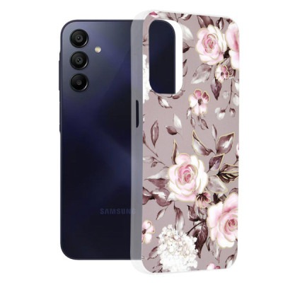 Husa pentru Samsung Galaxy A15 4G / A15 5G - Techsuit Marble Series - Bloom of Ruth Gray - 1