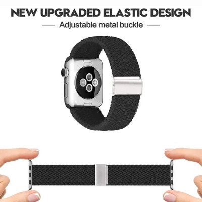 Curea pentru Apple Watch 1/2/3/4/5/6/7/8/9/SE/SE 2/Ultra/Ultra 2 (42/44/45/49mm) - Techsuit Watchband (W032) - Star Light - 7