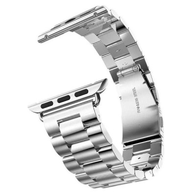 Curea pentru Apple Watch 1/2/3/4/5/6/7/8/9/SE/SE 2/Ultra/Ultra 2 (42/44/45/49mm) - Techsuit Watchband (W036) - Silver - 2