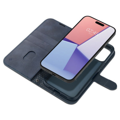 Husa pentru iPhone 15 Pro Max - Spigen Wallet S Pro - Navy - 3
