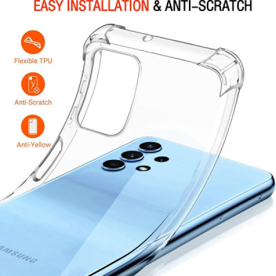 Husa pentru Samsung Galaxy A32 4G - Techsuit Shockproof Clear Silicone - Clear - 5
