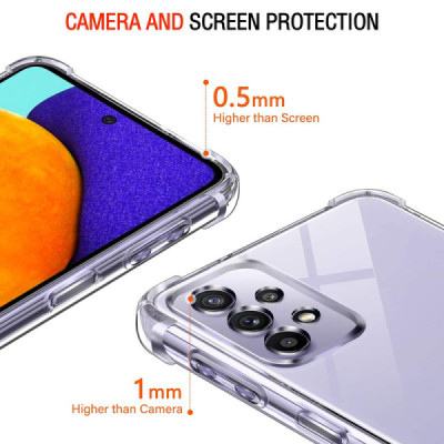 Husa pentru Samsung Galaxy A52 4G / A52 5G / A52s 5G - Techsuit Shockproof Clear Silicone - Clear - 3