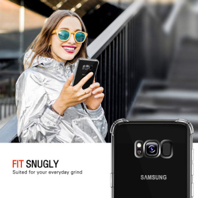 Husa pentru Samsung Galaxy S8 Plus - Techsuit Shockproof Clear Silicone - Clear - 4