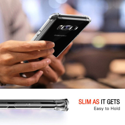 Husa pentru Samsung Galaxy S8 Plus - Techsuit Shockproof Clear Silicone - Clear - 6