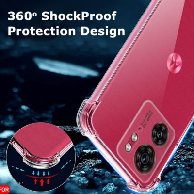 Husa pentru Motorola Edge 40 / Edge (2023) - Techsuit Shockproof Clear Silicone - Clear - 4