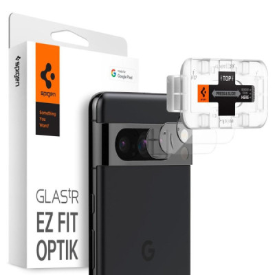 Folie Camera pentru Google Pixel 8 Pro (set 2) - Spigen Glas.tR Optik EZ FIT - Clear - 1