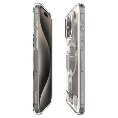Husa pentru iPhone 15 Pro Max - Spigen Ultra Hybrid MagSafe Zero One - Natural Titanium - 5