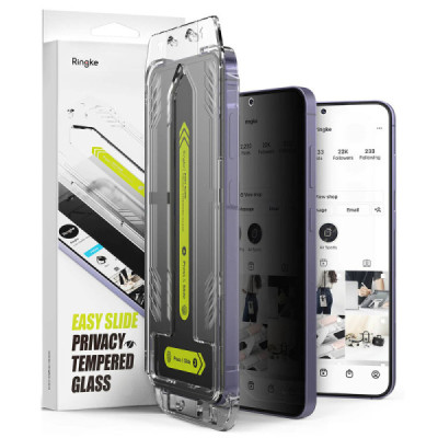 Folie pentru Samsung Galaxy S24 (set 2) - Ringke Easy Slide Tempered Glass - Privacy - 1