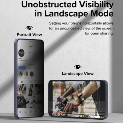 Folie pentru Samsung Galaxy S24 (set 2) - Ringke Easy Slide Tempered Glass - Privacy - 3