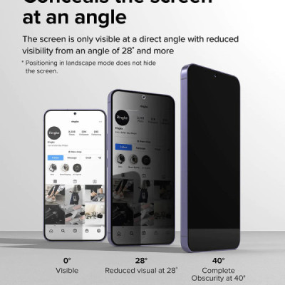 Folie pentru Samsung Galaxy S24 (set 2) - Ringke Easy Slide Tempered Glass - Privacy - 4