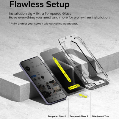 Folie pentru Samsung Galaxy S24 (set 2) - Ringke Easy Slide Tempered Glass - Privacy - 6