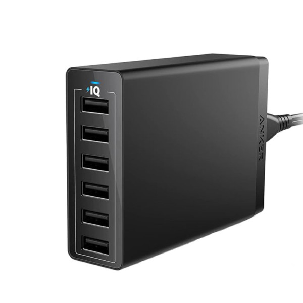 Incarcator Priza 6 x USB, 60W, PowerIQ - Anker (A2123313) - Black