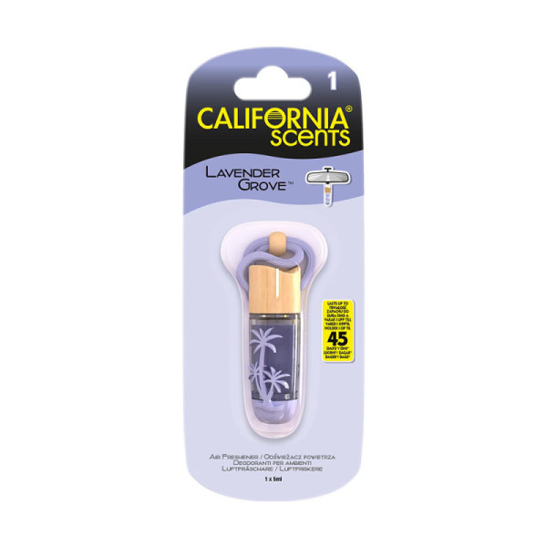 California Scents - Car Air Freshener - Hanging Perfume Bottle for Vehicle Interior - Lavender Grove