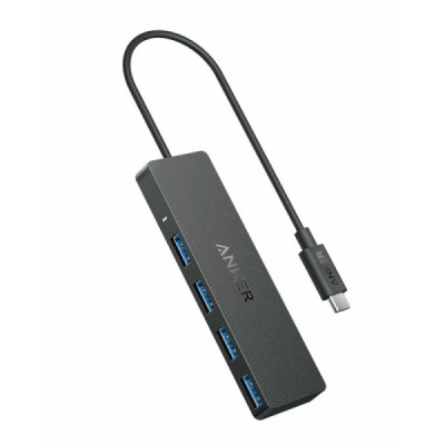 Anker - Docking Station (A8309G11) - Type-C to 4x USB, 5Gbps, Plug-and-Play, 20cm - Black - 1