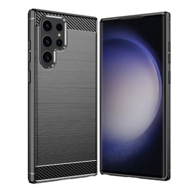 Husa pentru Samsung Galaxy S24 Ultra - Techsuit Carbon Silicone - Black - 4