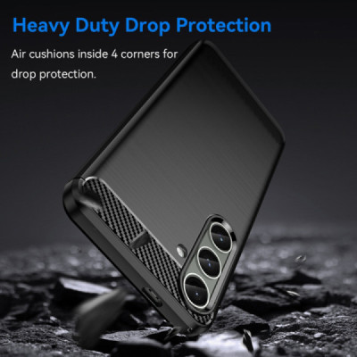 Husa pentru Samsung Galaxy S24 Plus - Techsuit Carbon Silicone - Black - 3