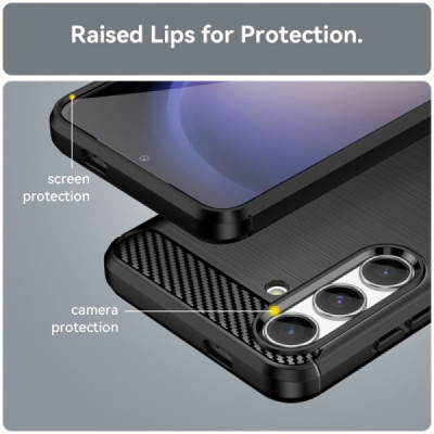 Husa pentru Samsung Galaxy S24 - Techsuit Carbon Silicone - Black - 5