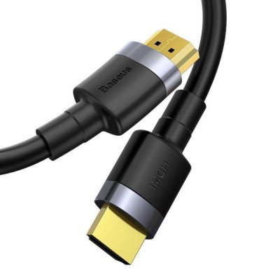 Cablu HDMI Baseus Cafule CADKLF-E01, rezolutie maxima 4K UHD (3840 x 2160) la 60 Hz, conectori auriti, 1m, Negru - 1
