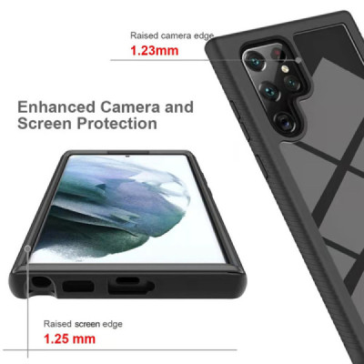 Husa pentru Samsung Galaxy S24 Ultra + Folie - Techsuit Defense360 Pro - Black - 5