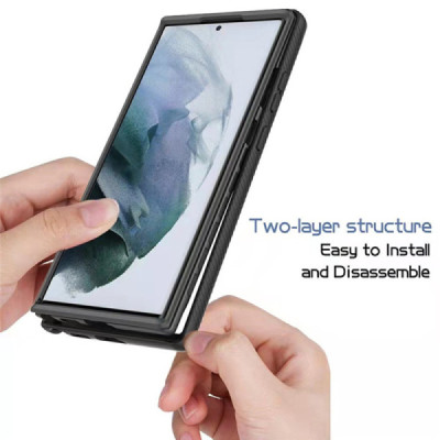 Husa pentru Samsung Galaxy S24 Ultra + Folie - Techsuit Defense360 Pro - Black - 6