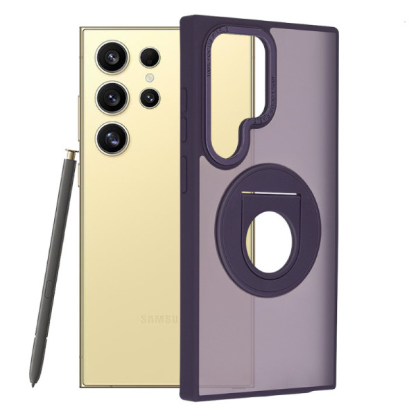 Husa pentru Samsung Galaxy S24 Ultra - Techsuit MagSafe Ghost Holder Series - Matte Purple