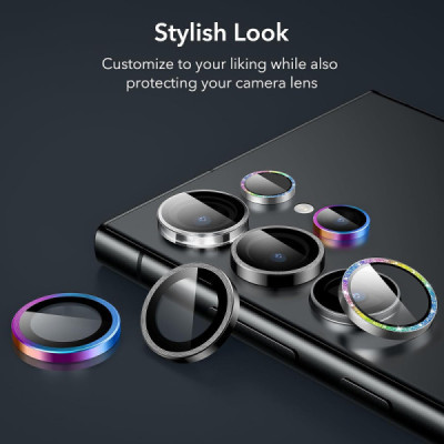 Folie Camera pentru Samsung Galaxy S24 Ultra (set 2) - ESR Lens Protector Tempered Glass - Black - 7