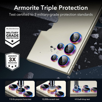 Folie Camera pentru Samsung Galaxy S24 Ultra - ESR Lens Protector Tempered Glass - Chromatic - 6