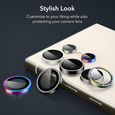 Folie Camera pentru Samsung Galaxy S24 Ultra - ESR Lens Protector Tempered Glass - Rhinestone - 7