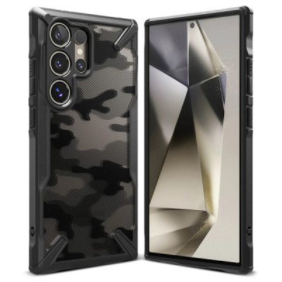 Husa pentru Samsung Galaxy S24 Ultra - Ringke Fusion X Design - Camo Black - 1